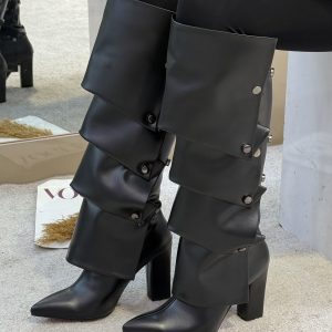 بوت دکمه ای دوحالته چرمی