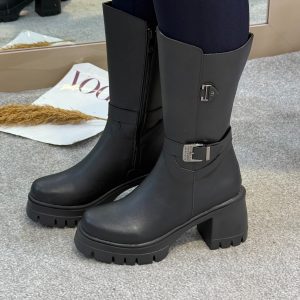 بوت لژدار بلند بغل کمربندی